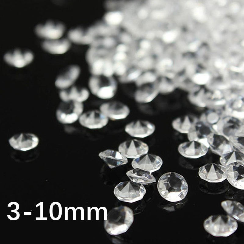 1000  6.5MM Wedding Party Scatter Table Crystals Diamonds Acrylic Confetti 