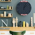 thumbnail image 7 of Wall Clock 10 Inch Blue Vintage Star Patriotic Round Silent Decorative Wall Clocks Battery Operated for Living Room Bedroom Kitchen Classroom Decor, Red White Striped,Small, 7 of 7