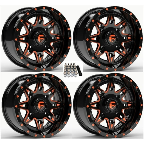 Fuel Lethal UTV Wheels Orange/Black 15" Polaris RZR 1000 XP / Ranger XP 900/1000