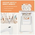 thumbnail image 4 of Chaise Haute Pliable pour Bébé, Chaise Haute d'Alimentation pour Bébé Chaise de Salle à Manger avec Plateau Alimentaire et Repose-Pieds Réglables, Hauteurs Réglables et 3 Dossiers Inclinables, Siège en PU et Roues Arrière Intégrées, 4 of 9