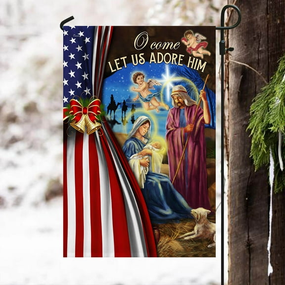 Christmas Garden Flag - Jesus Is Born Christmas Flag THB3501Fv1