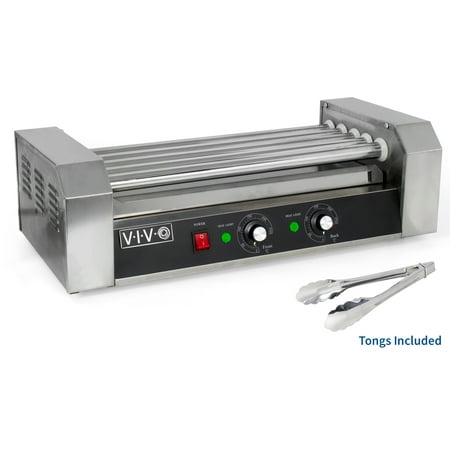 VIVO Electric 12 Hot Dog & Five (5) Roller Grill Cooker Warmer Machine (Best Way To Make Hot Dogs Without A Grill)