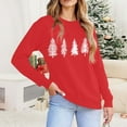 thumbnail image 6 of Women's Christmas Sweatshirts Casual Crew Neck Blouses Top Xmas Holiday Winter Sweater Fashion Christmas Printed Long Sleeve Shirts Pullover, 6 of 8