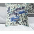thumbnail image 2 of HomeRoots 26" x 26" Indigo Butterfly Blown Seam Floral Indoor Outdoor Throw Pillow, 2 of 5