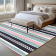 thumbnail image 5 of Area Rug 60×96in, Pink Blue Black Stripes Floor Carpet Living Room Rug, Watercolor Lines Non-Slip Welcome Mat Indoor Rugs for Bedroom Dining Room, 5 of 9