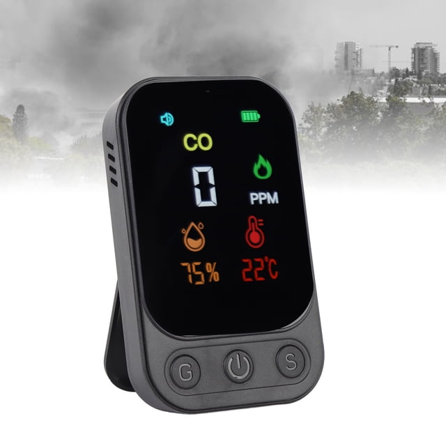 Medidor De CO Para Exteriores, Sensor Electroquímico, Detector De CO, Probador De Humedad Y Temperatura Portátil 3 En 1 Para Viajes, Tienda De Picnic, Camping