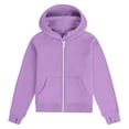 thumbnail image 4 of felwors Girls Zip Up Hoodies Kids Casual Long Sleeve Sweatshirt Fall Jacket with Pockets (Purple,13-14 Years), 4 of 6