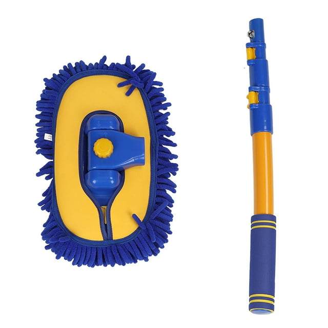 Brosse de lavage de voiture télescopique à long manche, super absorbante, douce, en microfibre, pour nettoyage de vitres et climatiseurs