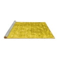 thumbnail image 2 of Ahgly Company Machine Washable Indoor Square Abstract Yellow Contemporary Area Rugs, 4' Square, 2 of 4
