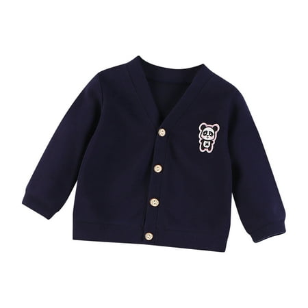 

Dadaria Toddler Jacket 1-6Years Toddlers Baby Grils Boys Cute Ear Buttons Solid Thick Knit Cardigan Warm Jacket Dark Blue 2-3Years Toddler