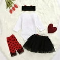 thumbnail image 4 of Kiapeise 4Pcs Infant Girl Valentine's Day Letter Print Romper Skirt Sets, 4 of 8