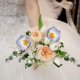 thumbnail image 5 of Flores artificiales 5 piezas de amapolas de seda artificiales para decoración del hogar, la oficina, la boda y el exterior (azul claro), 5 of 5