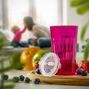 Reflo Smart Cup (Red-Violet 2-Pack) Open Training Cup, Toddler Cup, No Suction 6oz, 360 Control-Flow, USA MADE Premium High-Impact Plastic