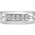 thumbnail image 4 of 14K White Gold Diamond Mens 5-Stone Ring (Size 10) Made In India rm5788-025-wa, 4 of 5