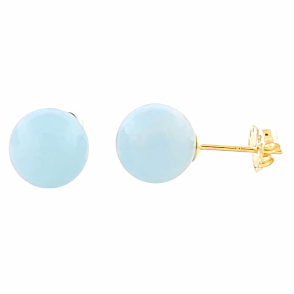 Trustmark 08mm Aquamarine Ball Stud Earrings 14-20 Gold Filled