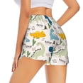 thumbnail image 4 of Picia Childish Dinosaur Pattern Women's 2 in 1 Athletic Running Shorts High Waisted Workout Casual Gym Sweat Shorts with Comfy Liner Zipper Pockets-Large, 4 of 9