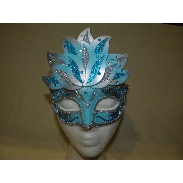 Gedehams Soldat Wade Silver and Blue Ornate Mask with Jewels (Each) - Walmart.com