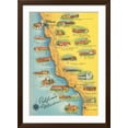 thumbnail image 2 of Art.com Map of the Missions, California Art Print, Brown Frame Wall Art, 32" x 44", 2 of 5
