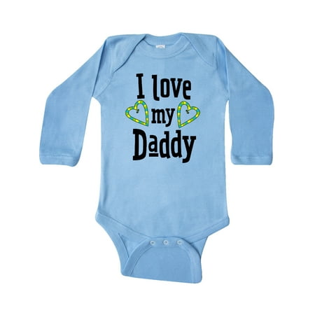 

Inktastic I Love my Daddy- hearts Gift Baby Boy or Baby Girl Long Sleeve Bodysuit
