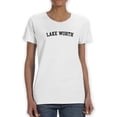 thumbnail image 1 of Lake Worth Black Text  Women White T-Shirt, Female Large, 1 of 4