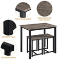 thumbnail image 3 of Topeakmart Industrial 3-Piece Dining Table & Chair Set, Drift Brown, 3 of 13