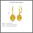 thumbnail image 5 of Gem Stone King 18K Yellow Gold Plated Silver Yellow Citrine Leverback Dangle Earrings for Women (3.00 Cttw, Gemstone November Birthstone, Oval 9X7MM), 5 of 5