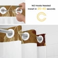 thumbnail image 2 of No Hook Shower Curtain with Snap in Liner, Vintage Brown Yellow Green Leaves Waterproof Bath Curtain Double Layers with See Through Top Window, Love Quote on Retro Hotel Shower Curtains 36x72in, 2 of 9