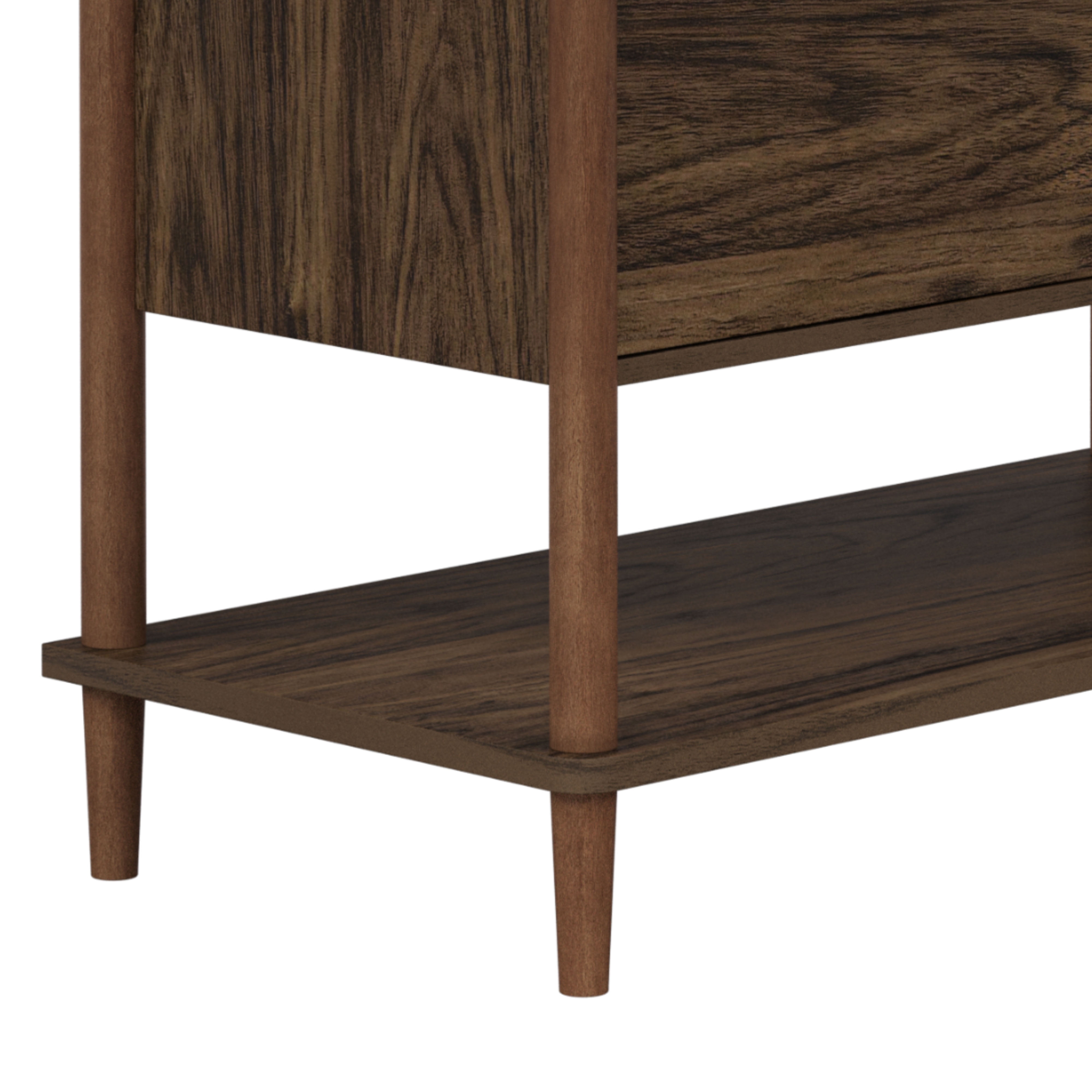 Teamson Home Ellery 36" Single Bathroom Vanity Integrated Square Sink and Two Drawers, Walnut