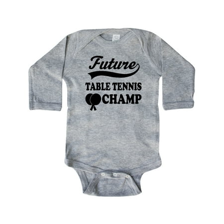 

Inktastic Table Tennis Future Champ Gift Baby Boy or Baby Girl Long Sleeve Bodysuit