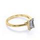 thumbnail image 3 of JeenMata Anillo Minimalista con Corte Esmeralda de 1 Quilate y Engaste en Garra para Mano Derecha, Chapado en Oro Amarillo de 18 K sobre Plata, 3 of 5