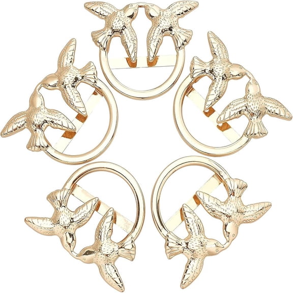 Iron Belts Buckle for Belt Bags DIY Accessories Flat Round with Birds Light golden 6x7.8x1.4cm