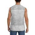 thumbnail image 4 of Gaeub Silver Glitter Men's Sleeveless Muscle Shirts Workout Tank Tops, Odor Protection and Comfortable - XX-Large, 4 of 8