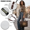 thumbnail image 5 of ZUXONGSY Leather Lion Daisy Print Tote Bag for Women Large Capacity Top Handle Tote Bag Casual Top Handle Satchel with Zipper for Shopping Work, 5 of 6