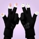thumbnail image 1 of Guantes de invierno para mujer con pantalla táctil | Diseño de dedos abiertos | Tejido de lana gruesa y cálida | Mensajes de texto en climas fríos | 1 par para estudiantes, niñas y adolescentes, 1 of 4
