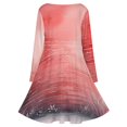 thumbnail image 5 of Watercolor Red Brick Wall Sunlight Long Sleeve Dresses For Women Vintage Elegant Party Dress Oversized V-neck Dress S-8XL, 5 of 7
