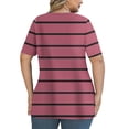 thumbnail image 4 of Women Summer Tops Woman Short Sleeve Tops Womens Summer Tops with Sleeves Striped Shirt Women Cropped Oversized Tops for Women Trendy, 4 of 6