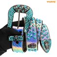 thumbnail image 5 of WHIPPY Rhinestone Studded Belt for Women Men, Western Cowgirl Cowboy Leather Belt for Jeans Pants Dress, 5 of 7