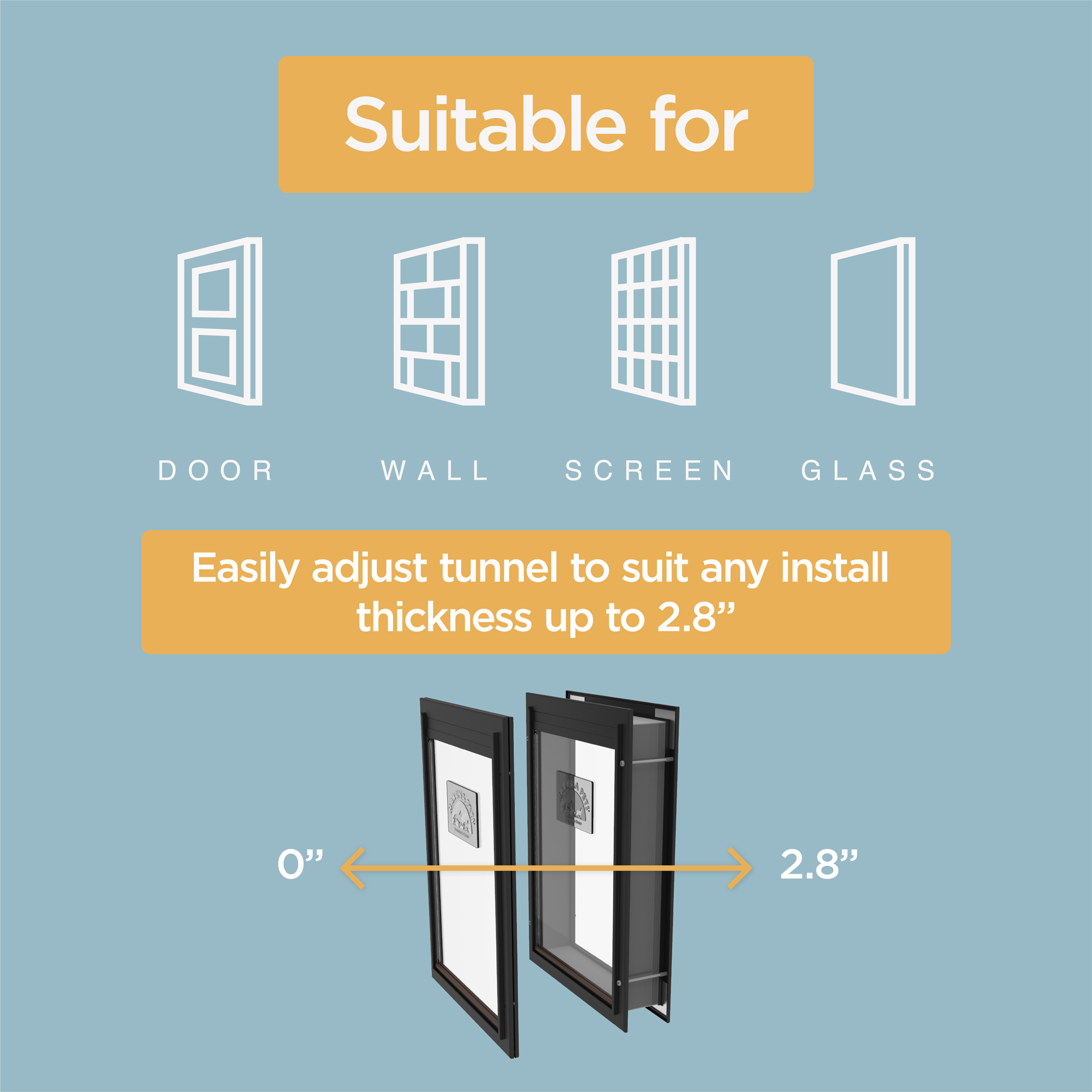Hakuna Pets Black Deluxe Aluminum Pet Door photo 6