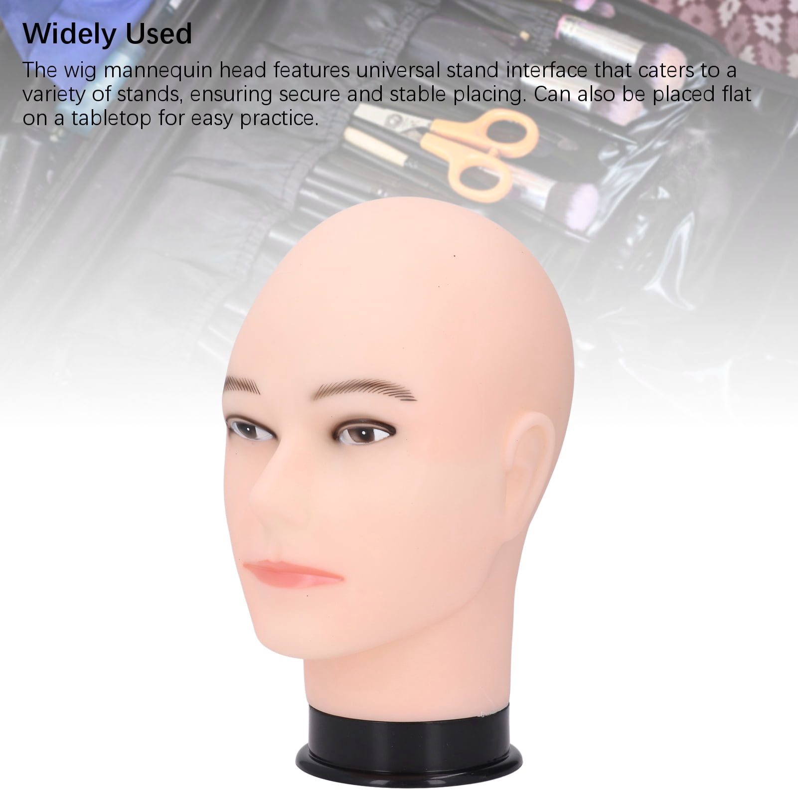 Male Mannequin Head, <span Style="background:red"></span> Bald Design For Wig Styling  Display, 22in Circumference