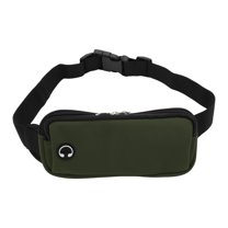 Unique Bargains 1 Pc Durable Zipper Running Waist Pack for Hiking Gym Deep Green EVA