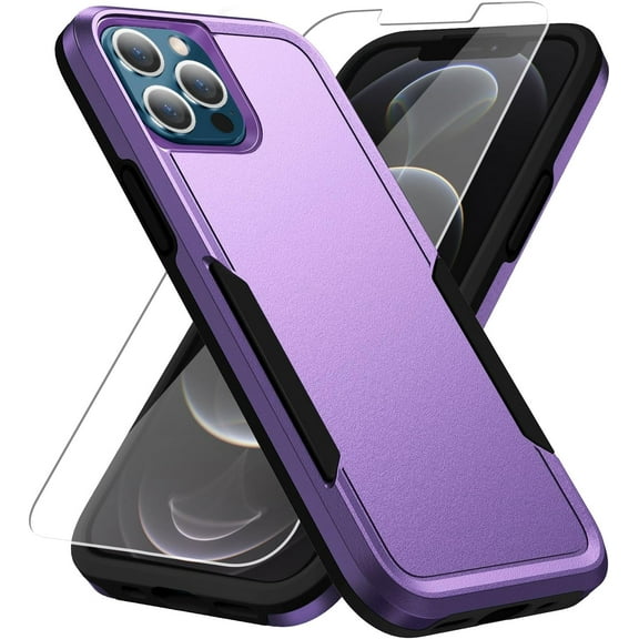 MYKOMI for iPhone 12 / iPhone 12 Pro Case with HD Screen Protector [Military Grade Drop Tested] Heavy-Duty Tough Rugged Shockproof Protective Case for iPhone 12 Pro