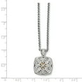 thumbnail image 2 of Sterling Silver Two Tone Silver And Gold Plated Sterling Silver w/Diamond Necklace, 2 of 5