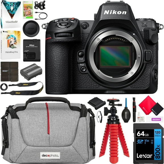 Nikon Z8 Professional Full Frame Mirrorless 8K Video & Stills Hybrid FX Camera Body 1695 Bundle with Deco Gear Photography Bag   64GB Memory Card   Photo Video Editing Software & Accessories Kit