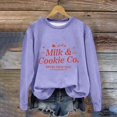thumbnail image 3 of Gibobby Sudaderas para mujer navidad Mujer Otoño e Invierno Adecuado Navidad Estampado O Cuello Ajuste Tops Casual Manga Larga(Morado,G), 3 of 4