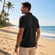 thumbnail image 4 of Top Abrigo de los Hombres de Color Sólido de Manga Larga Botón-Up Cuello Chaqueta Casual, Ligero de Nylon con Capucha Superior para Verano Y Primavera, 4 of 8