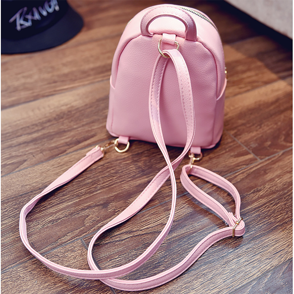 Women's PU Leather Travel Backpack Purse Girls Girls Ladies Candy Color