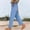 *Blue, variant on Women's Ice Silk Drawstring Wide Leg Pants ,Solid Color Loose Fit Casual Trousers Dark Gray,Womens Plus XL