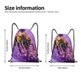 thumbnail image 2 of Gaeub Closeup Honeybee on Flower Drawstring Backpack Bag Sport Gym Sackpack Heavy Duty String Backpack for Men Women-Small, 2 of 6