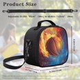 thumbnail image 5 of Jeiento Basketball Lunch Bag for Boys Lunch Box Containers Reusable Lunch Tote Bags for Girls Abstract Fire Kids Food Cooler Bag Thermal Meal Tote Kit Blue, 5 of 6