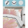 thumbnail image 4 of Pink Gold Twin Size Down Alternative Comforter,Lightweight Comforter Quilt Bedding Set with Pillow Shams Boho Modern Abstract Minimalist Aesthetic Flower Bed Comforter Duvet Insert 68"x86", 4 of 7